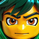 ** Ninjago manga style, Lloyd with wide eyes, dynamic hair, vibrant colors.

**