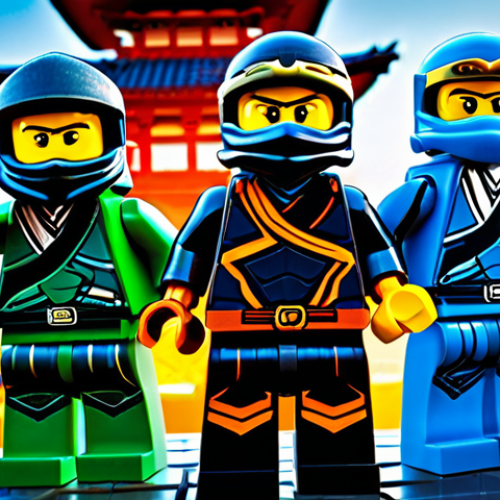 Home 14 The six Ninjago heroes – Kai, Jay, Cole, Zane, Nya, and Lloyd – standing united in a dynamic, heroic group pose. Each character subtly radiates their elemental power: fire, lightning, earth, ice, water, and green energy, respectively. They are fully clothed in their distinctive, modest ninja suits and masks, appropriate attire. The setting is a traditional, ancient Ninjago temple rooftop, overlooking a futuristic cityscape with neon lights and advanced flying vehicles in the distance, showcasing the world's blend of history and technology. Professional photography, vibrant colors, detailed textures, high resolution, perfect anatomy, correct proportions, natural pose, well-formed hands, proper finger count, natural body proportions, safe for work, appropriate content, fully clothed, family-friendly.
